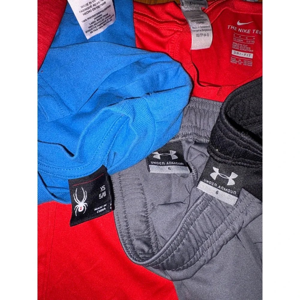 Boys Activewear Lot 6pc Adidas Nike Under Armour Spyder Champion Size Small 5/6